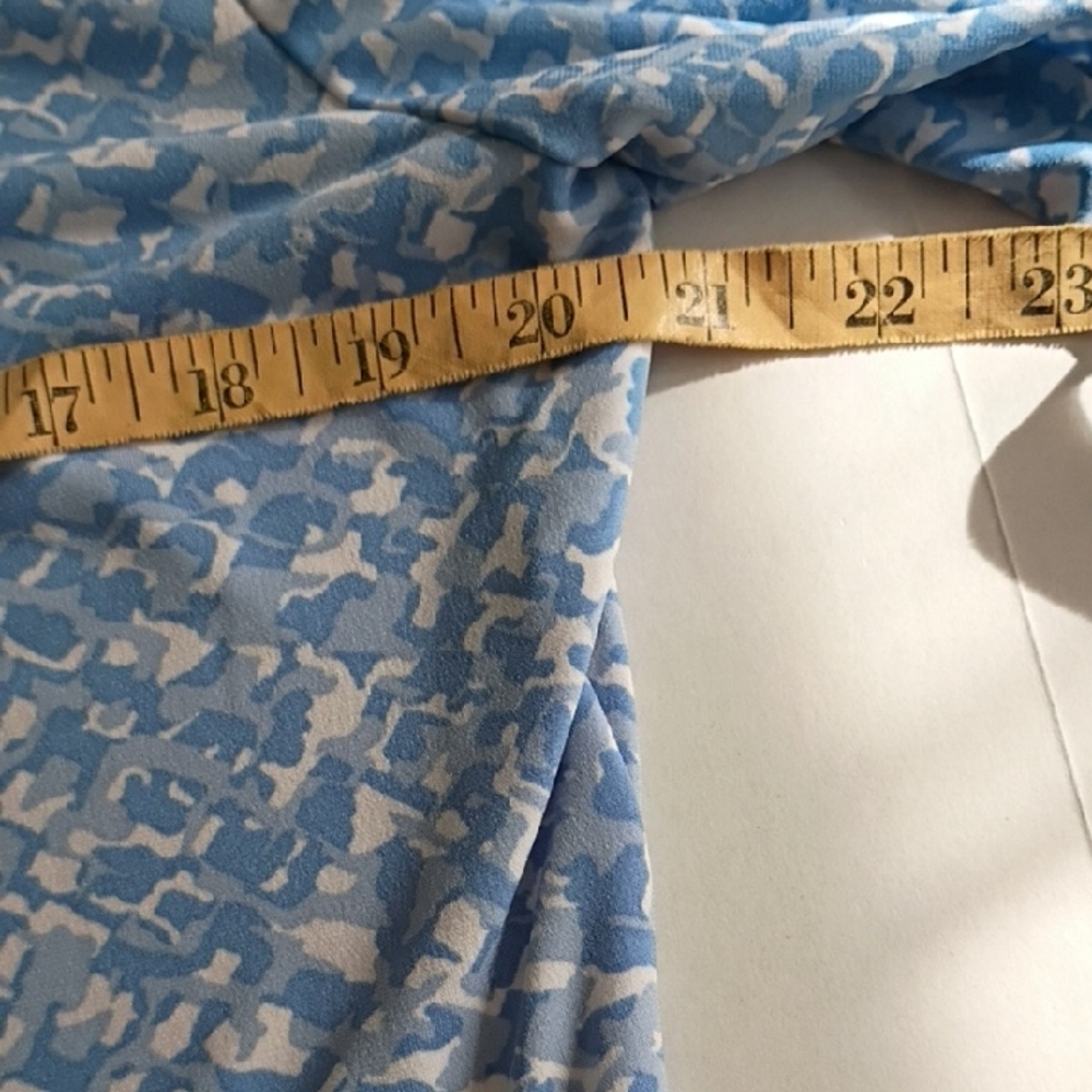 Ruby Rd. Light Blue‎ Patterned Blouse Long Sleeve With Rhinestone Embellishments - Picture 13 of 15